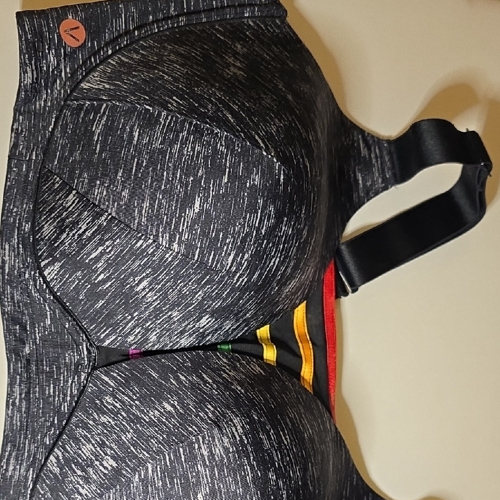 Livi Active Black Sports Bra with Multicolor Stripes